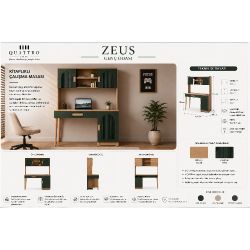 Zeus Kitaplıklı Çalışma Masası