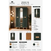 Zeus 3 Kapaklı Aynalı Gardırop
