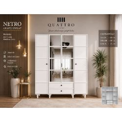 Netro 4 Kapılı Aynalı Dolap