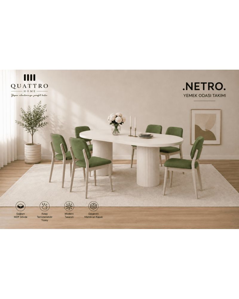 Netro 6 Kişilik Yemek Odası Takımı