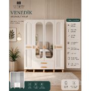 Venedik 4 Kapılı Aynalı Dolap