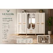 Venedik 6 Kapılı Aynalı Dolap