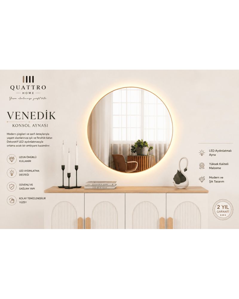 Venedik LED Konsol Aynası