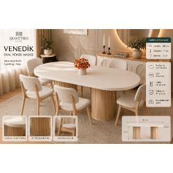Venedik Yemek Masa Takımı 6 Sandalyeli