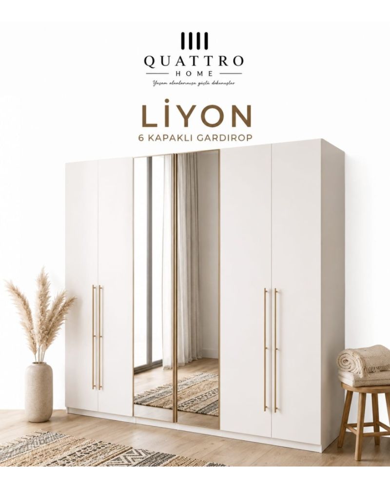 Liyon 6 Kapılı Gardırop