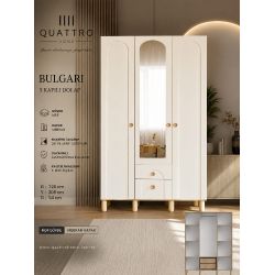 Bulgari 3 Kapılı Aynalı Dolap