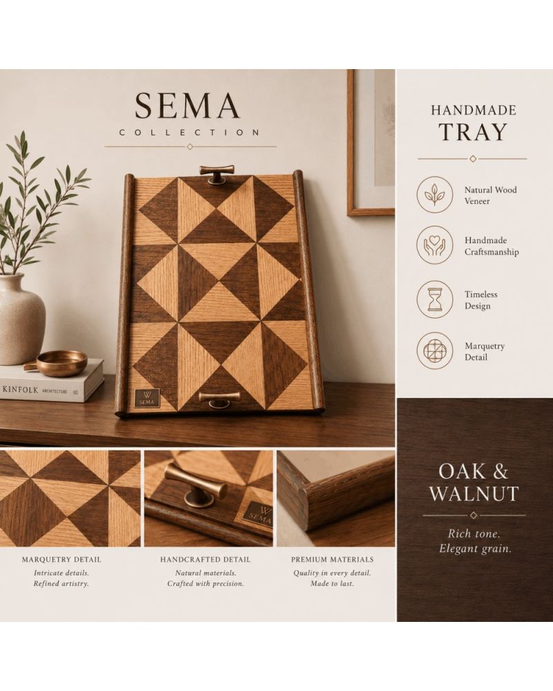 Sema Collection Dekoratif Ahşap Servis Tepsisi