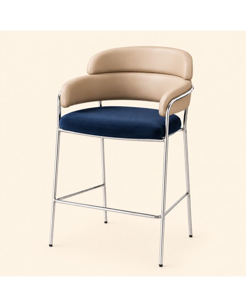 Riano Modern Bar Sandalyesi Metal İskeletli Ergonomik Lüks Bar Sandalyesi