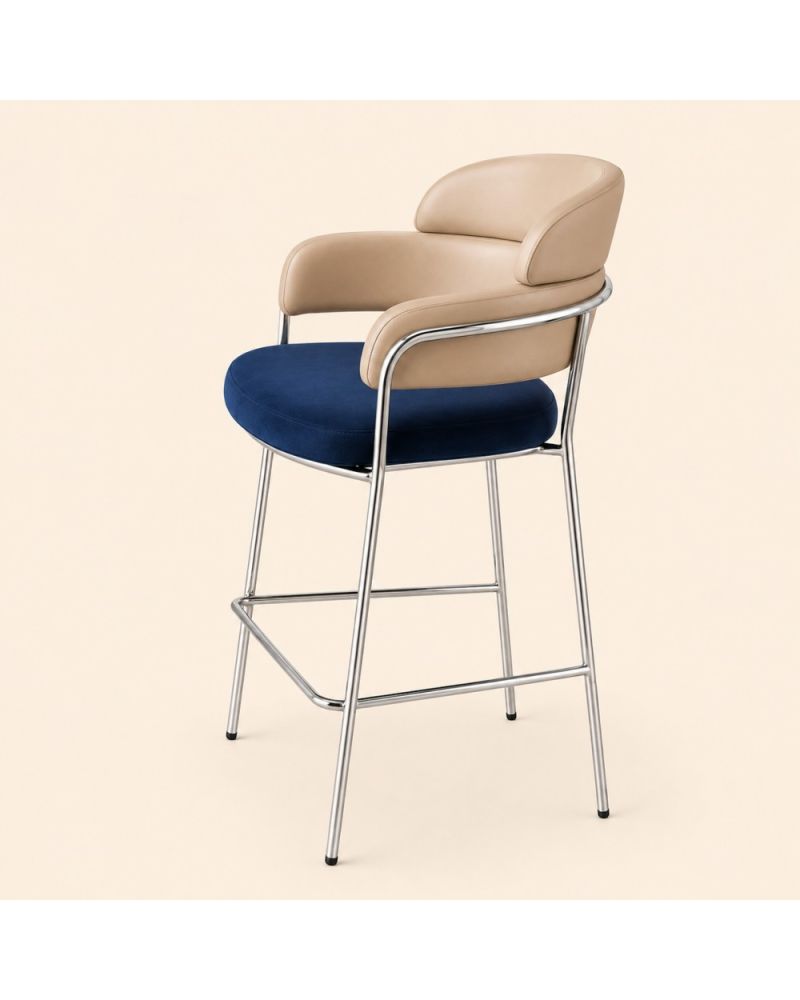 Riano Modern Bar Sandalyesi Metal İskeletli Ergonomik Lüks Bar Sandalyesi