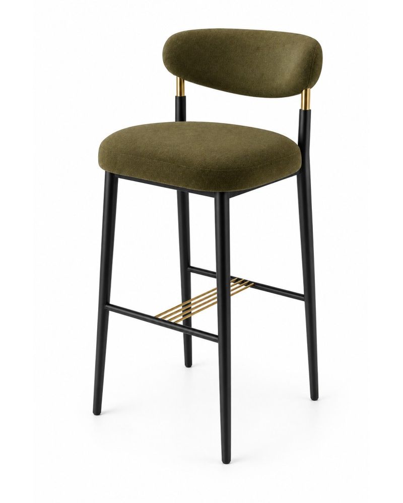 Erano Modern Bar Sandalyesi Ergonomik Konforlu Metal Ayaklı Bar Sandalyesi