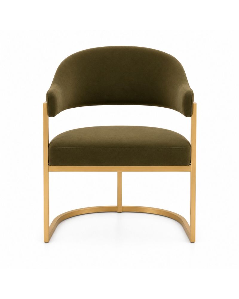 Alaçatı Gold Modern Yemek Sandalyesi Metal Ayaklı Ergonomik Sandalye