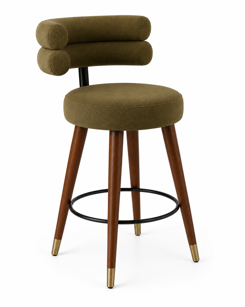 Alora Modern Bar Sandalyesi Ergonomik Konforlu Lüks Dokulu Bar Sandalyesi