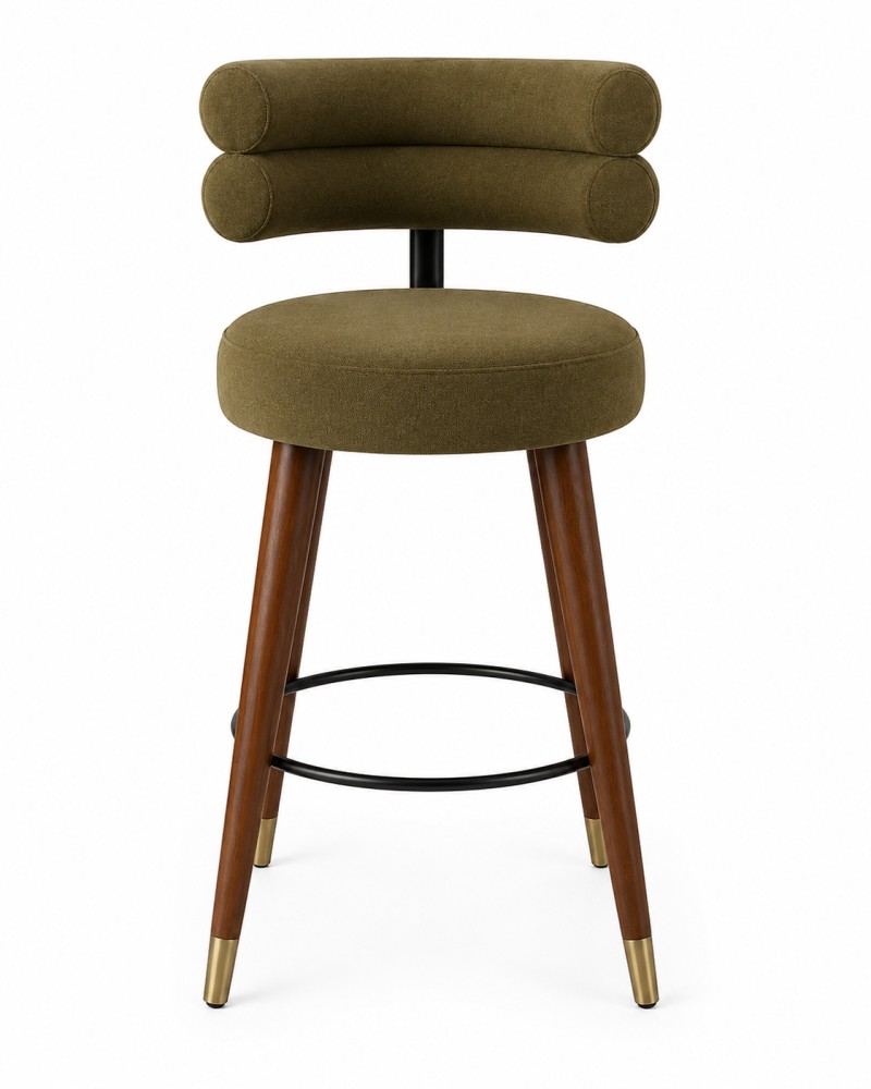 Alora Modern Bar Sandalyesi Ergonomik Konforlu Lüks Dokulu Bar Sandalyesi