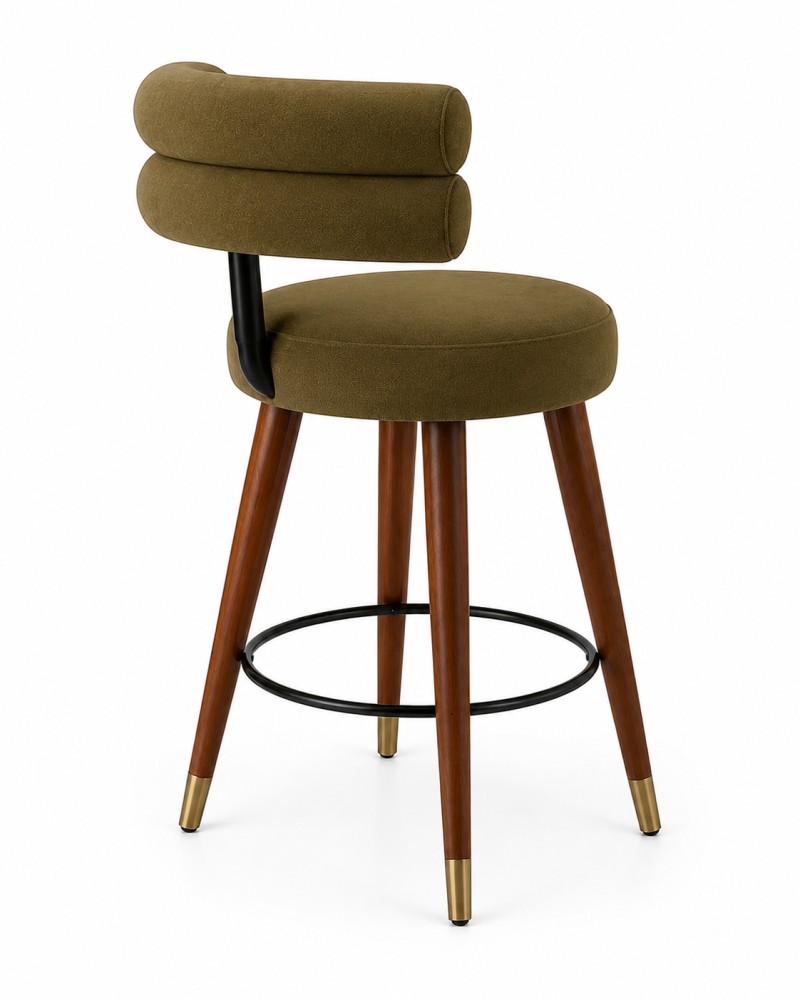 Alora Modern Bar Sandalyesi Ergonomik Konforlu Lüks Dokulu Bar Sandalyesi