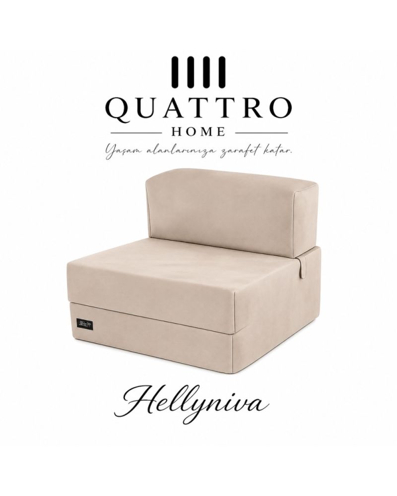 Helyyniva Tekli Düz Kol Koltuk 90x90 cm | Modüler Sünger Oyun Koltuğu | Yatak Olabilen Sinema ve TV Koltuğu