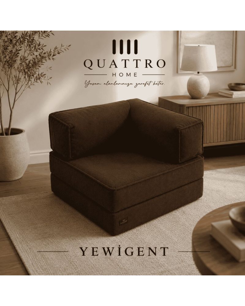 Yewigent Tekli L Koltuk 90x90 cm | Modüler Sünger Oyun Koltuğu | Sinema Koltuğu | Tek Kişilik Dinlenme Koltuğu