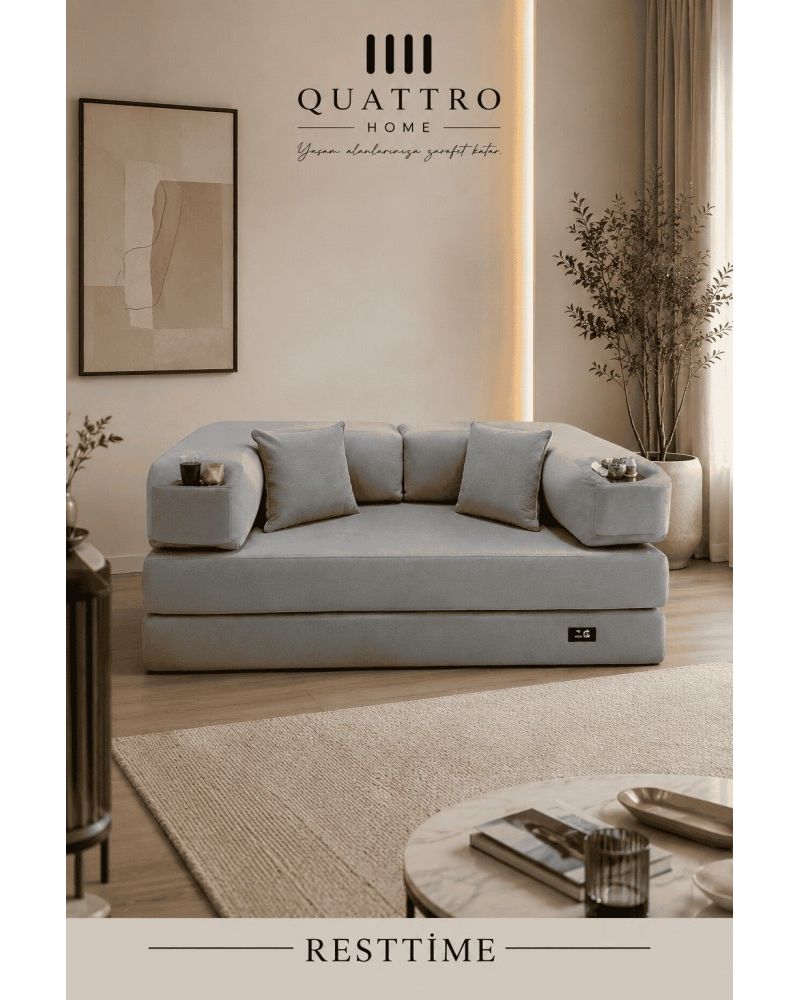 RESTTİME Modüler Süngerli Koltuk 180x90x63 cm Cepli Modern Oturma Koltuğu - Yumuşak Sünger, Çok Amaçlı Salon ve Ofis Koltuğu