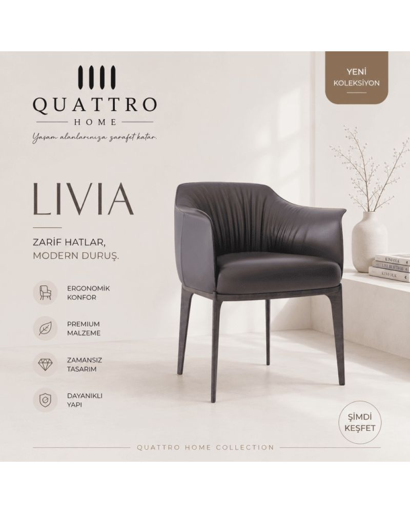 Livia Modern Tekli Koltuk Premium Malzemeli Zarif Berjer