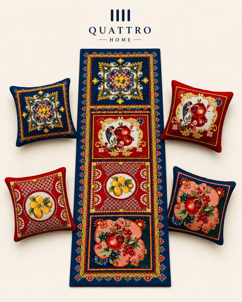 Quattro Home Amalfi Bahçesi Masa Örtüsü Seti