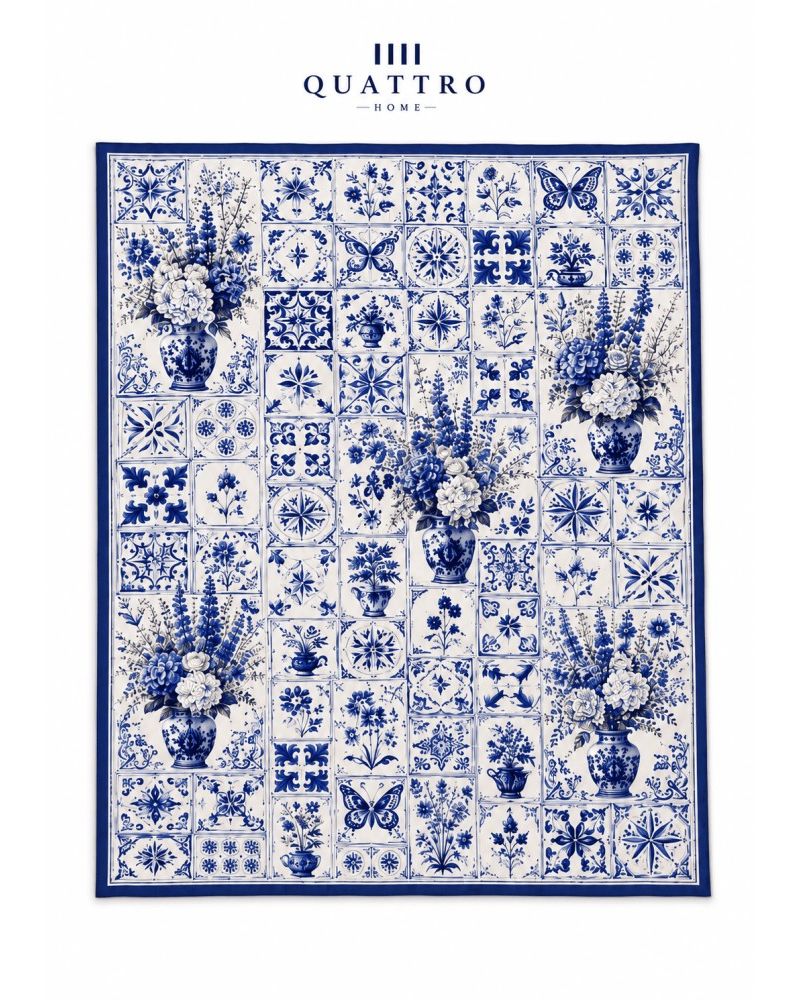 Quattro Home Blue Vase Masa Örtüsü