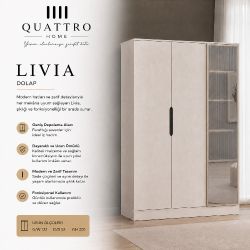 Quattro Home Livia Dolap Aynalı Modern Yatak Odası Gardırobu