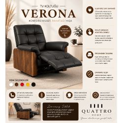 Quattro Home Verona TV Koltuğu Çift Motorlu Elektrikli Sırt Dayanaklı Relax Koltuk