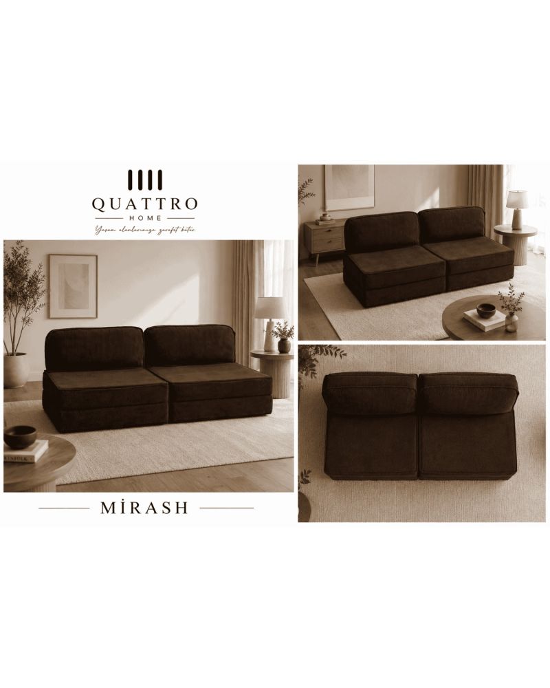 MIRASH İkili Modüler Sünger Koltuk 90x180 cm - Oyun, Sinema ve Dinlenme Koltuğu
