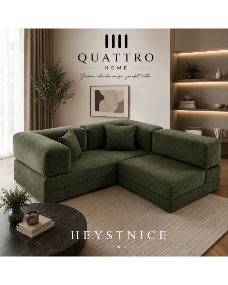 HEYSTNICE Küçük Köşe Modüler Sünger Koltuk 180x180 cm  Aktivite, Oyun, Sinema ve Dinlenme Koltuğu