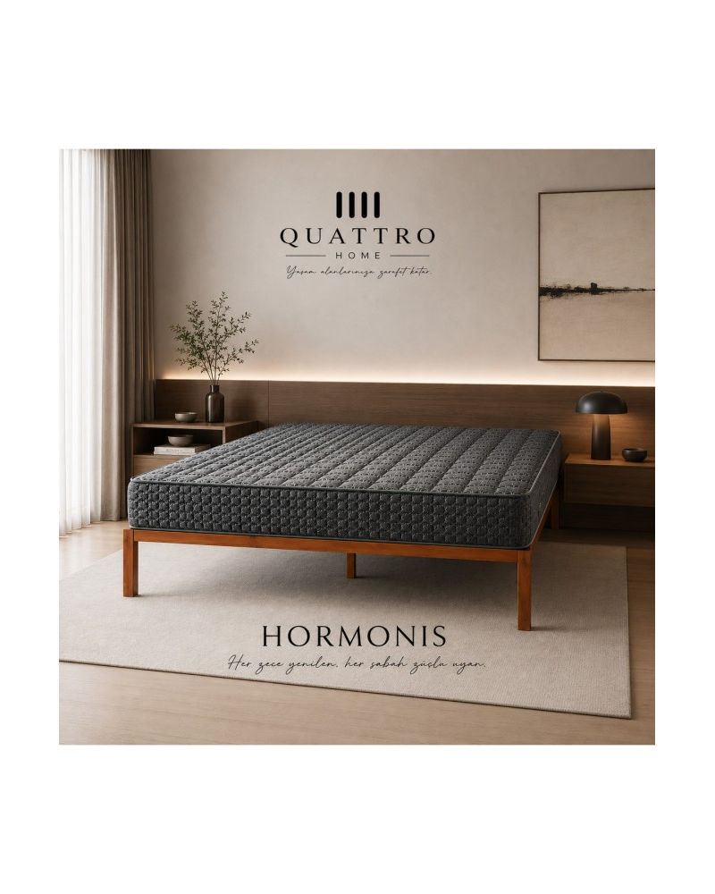 Hormonis Herkül Yaylı Ortopedik Çift Kişilik Yatak - 28 CM- Sert Yatak