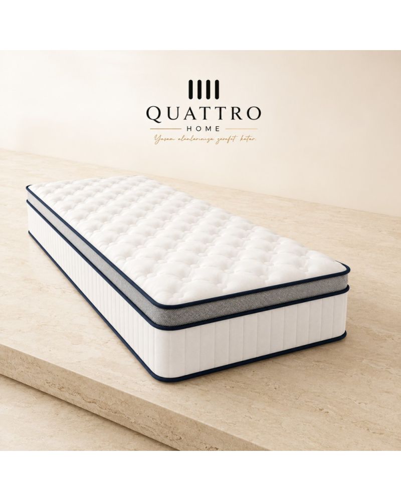 Hotel Tek Kişilik Premium Yatak Ortopedik Pocket Yaylı Çift Taraflı Yatak 32 cm Otel Konforu