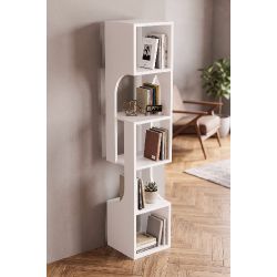 5 Katlı Modern Dekoratif Kitaplık ve Çok Amaçlı Raf Ünitesi