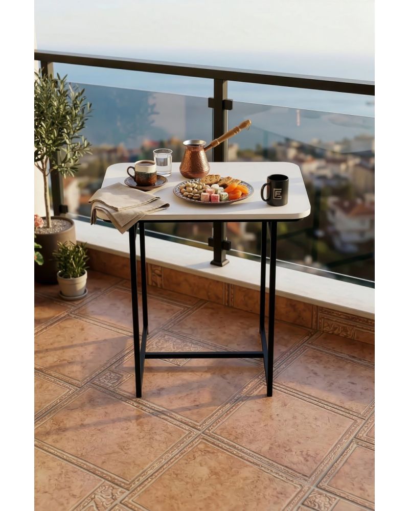 2 Kişilik Kompakt Yemek Masası ve Balkon Masası