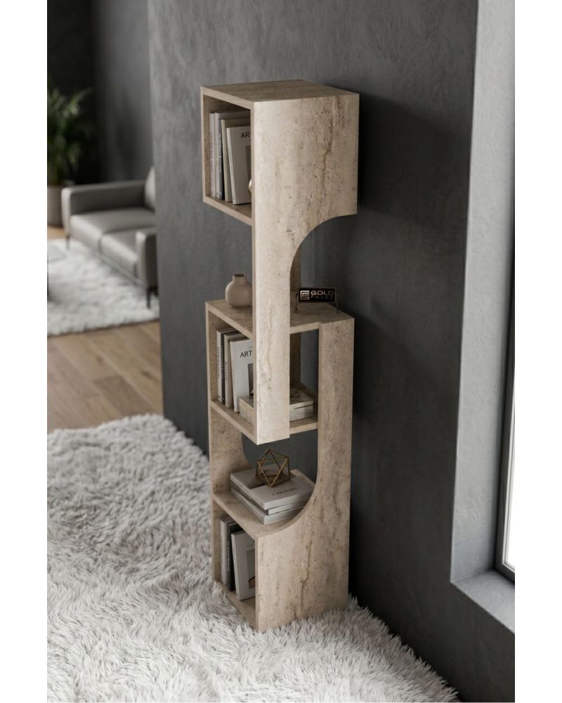 5 Katlı Modern Dekoratif Kitaplık ve Çok Amaçlı Raf Ünitesi