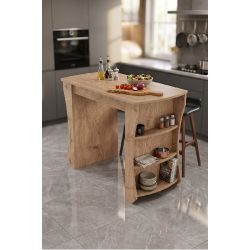 Raflı Çok Amaçlı Mutfak Adası ve Kahvaltı Masası 120x60 cm