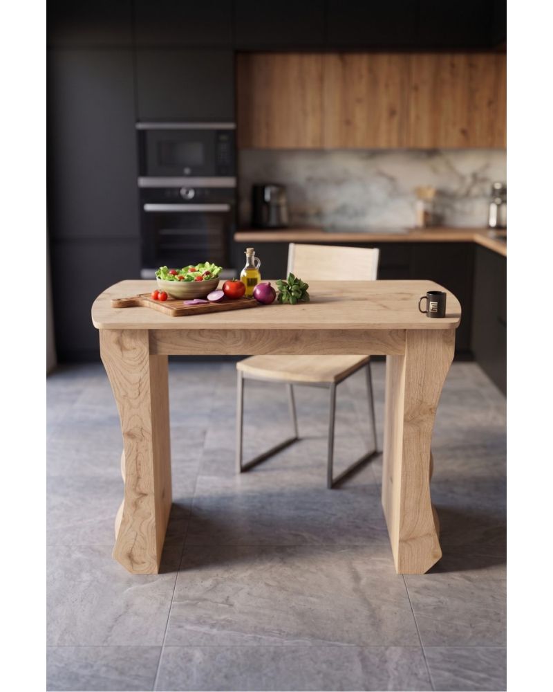 Raflı Çok Amaçlı Mutfak Adası ve Kahvaltı Masası 120x60 cm