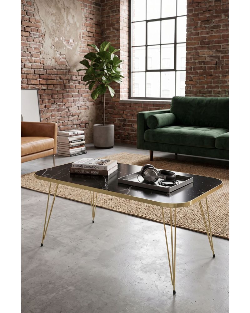 Gold Detaylı Modern Orta Sehpa
