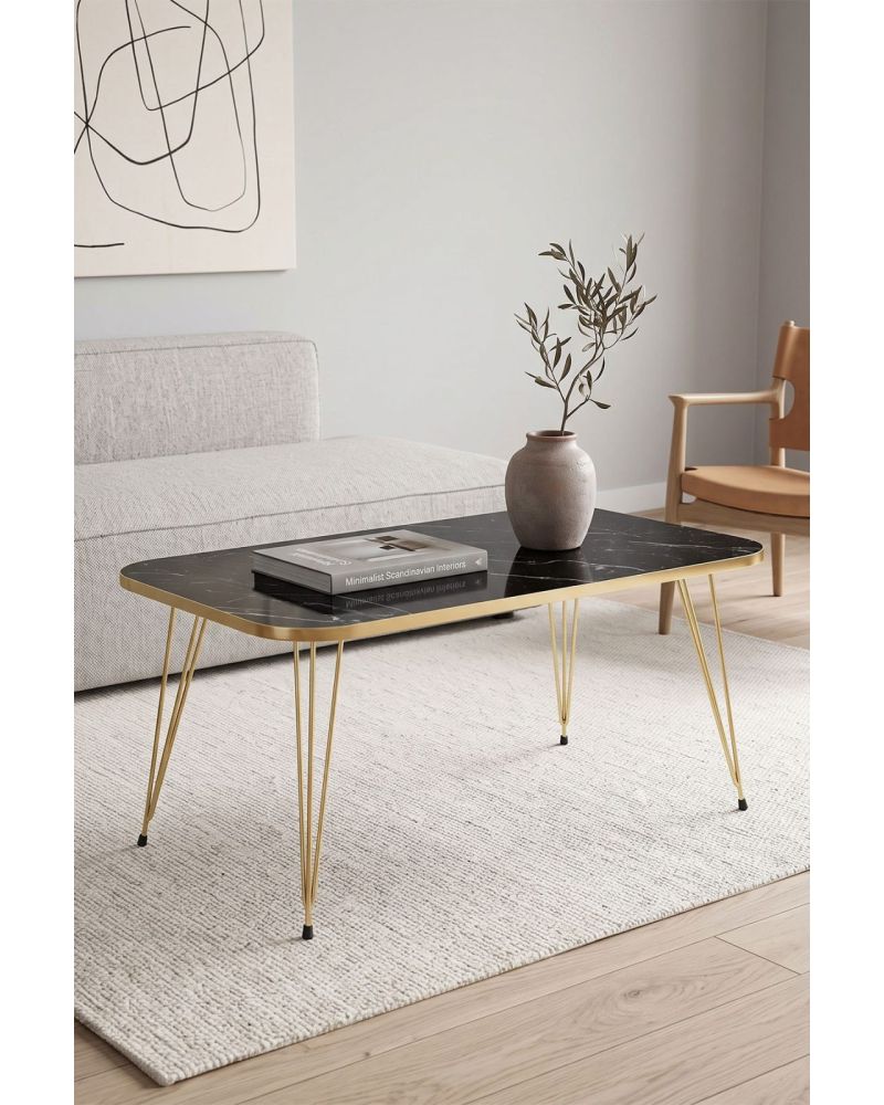Gold Detaylı Modern Orta Sehpa