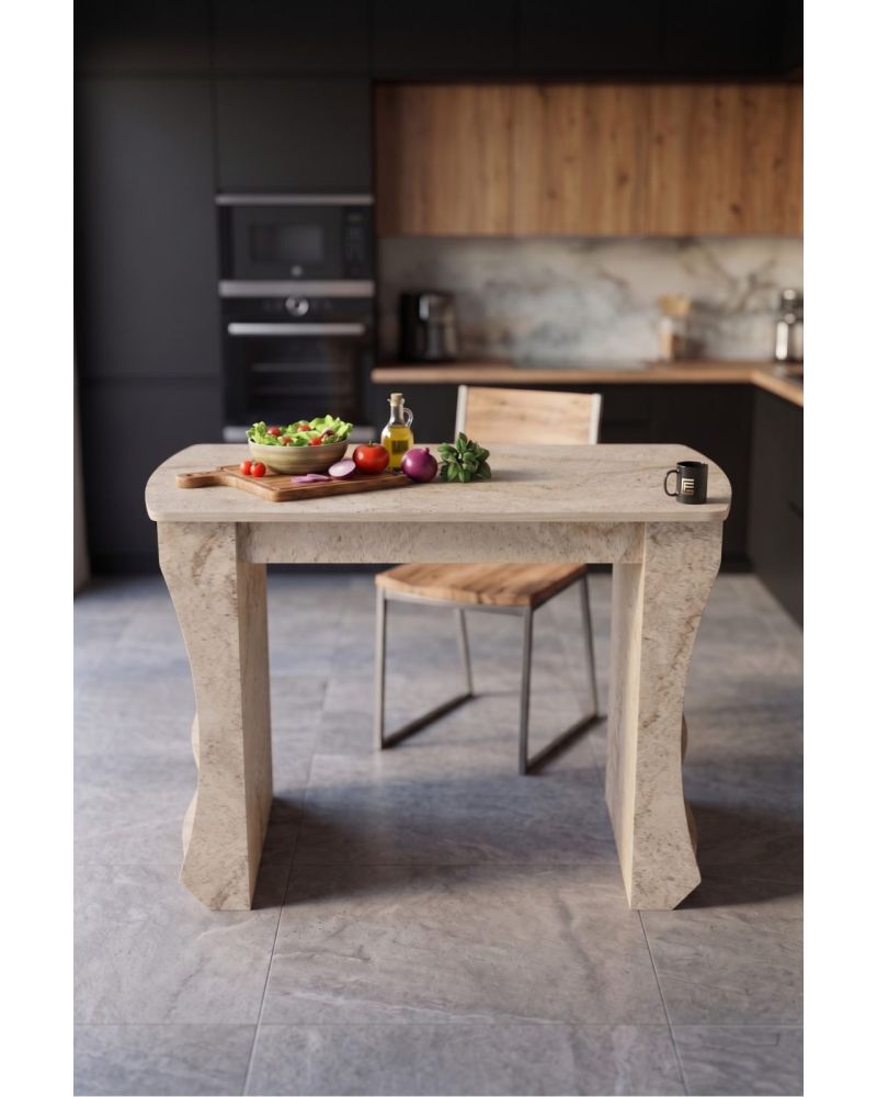 Raflı Çok Amaçlı Mutfak Adası ve Kahvaltı Masası 120x60 cm