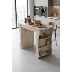 Raflı Çok Amaçlı Mutfak Adası ve Kahvaltı Masası 120x60 cm