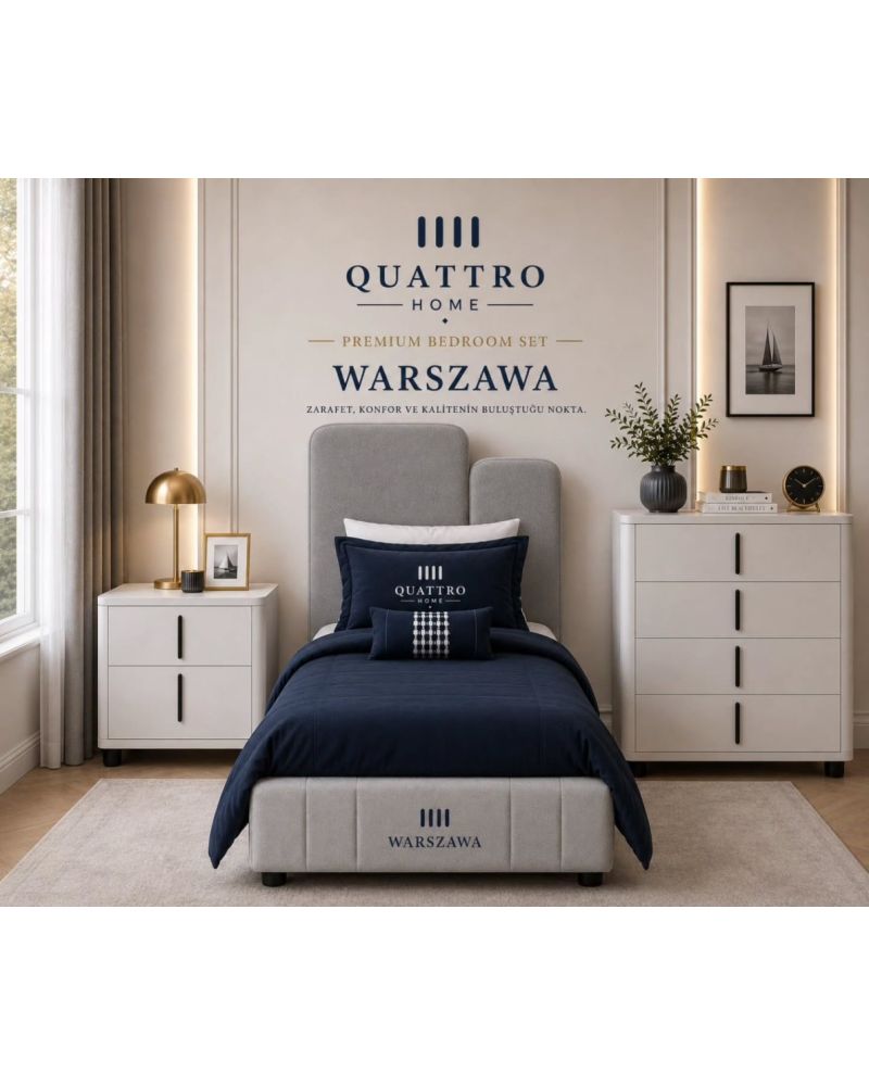 Warszawa Premium Tek Kişilik Döşemeli Yatak Seti