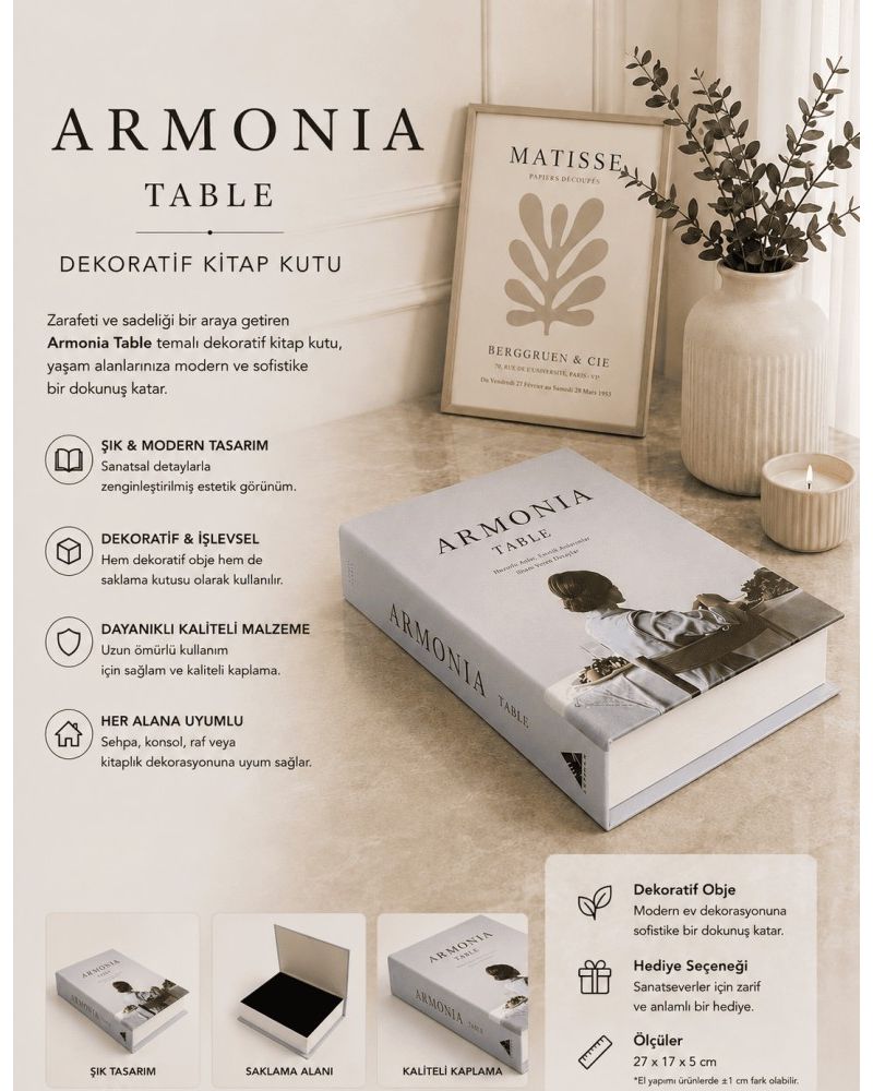 Armonia Table Dekoratif Kitap Kutu ve Saklama Kutusu
