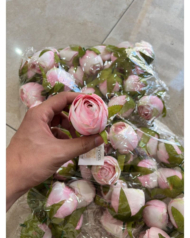 Açık Pembe Orta Boy Şakayık Yapay Çiçek Seti