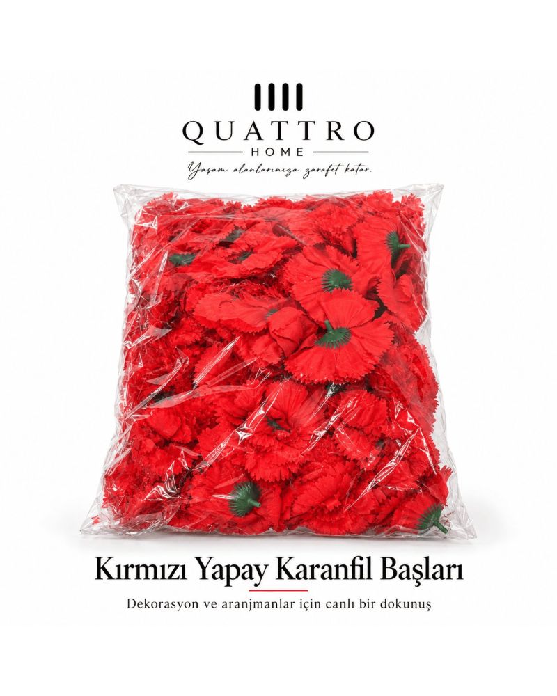 Sıcak Kırmızı Gerbera Çiçek Dekorasyonu 75 Adet