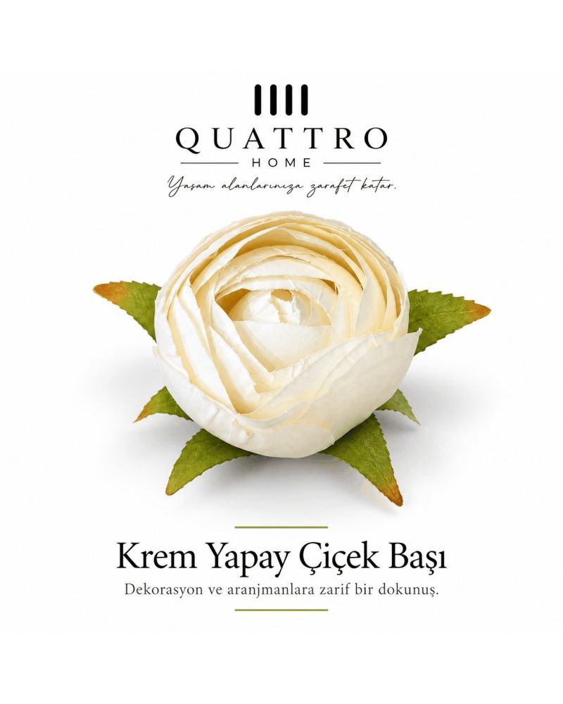 krem Orta Boy Şakayık Yapay Çiçek