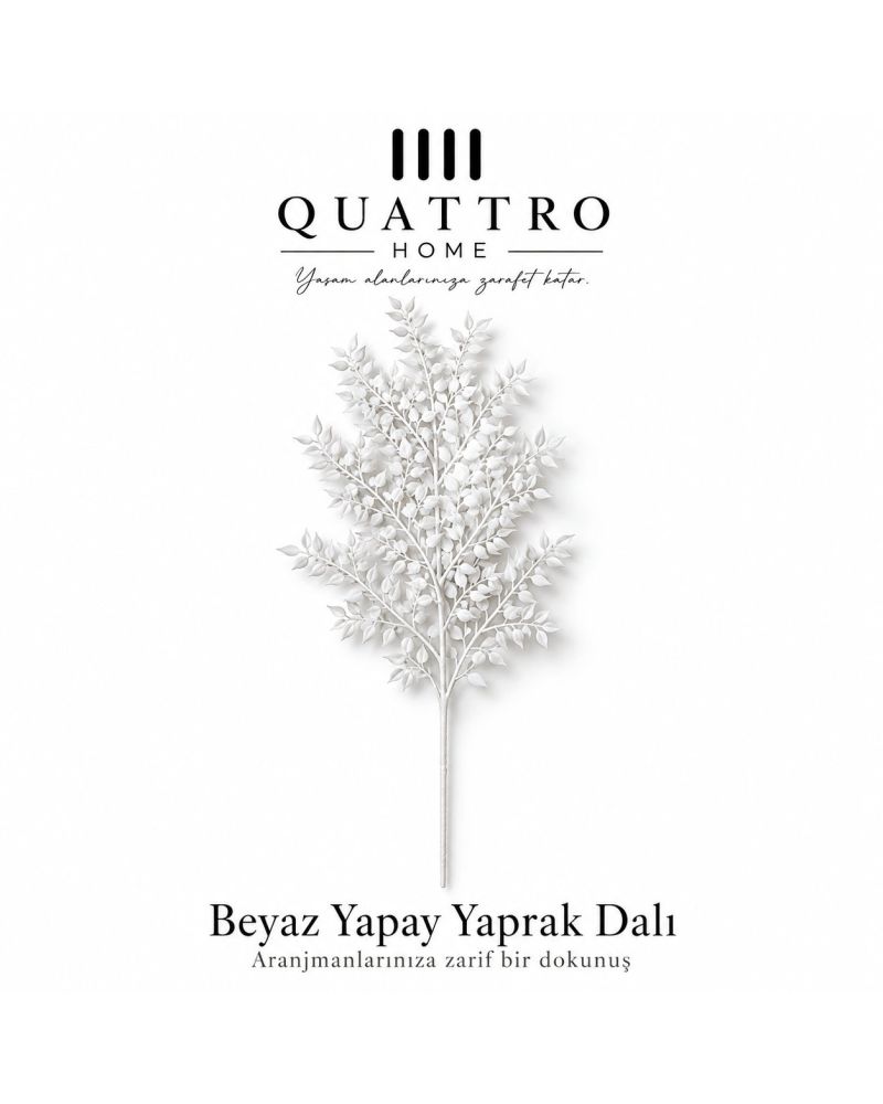 Beyaz Pastel Dal 85 cm 7 Dallı Yapay Kunduz Dalı  ( 2 paket )