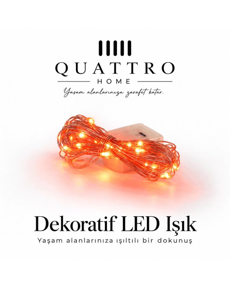 Kırmızı LED Işık Zinciri 3 Metre 3 Fonksiyonlu  ( 5 PAKET )