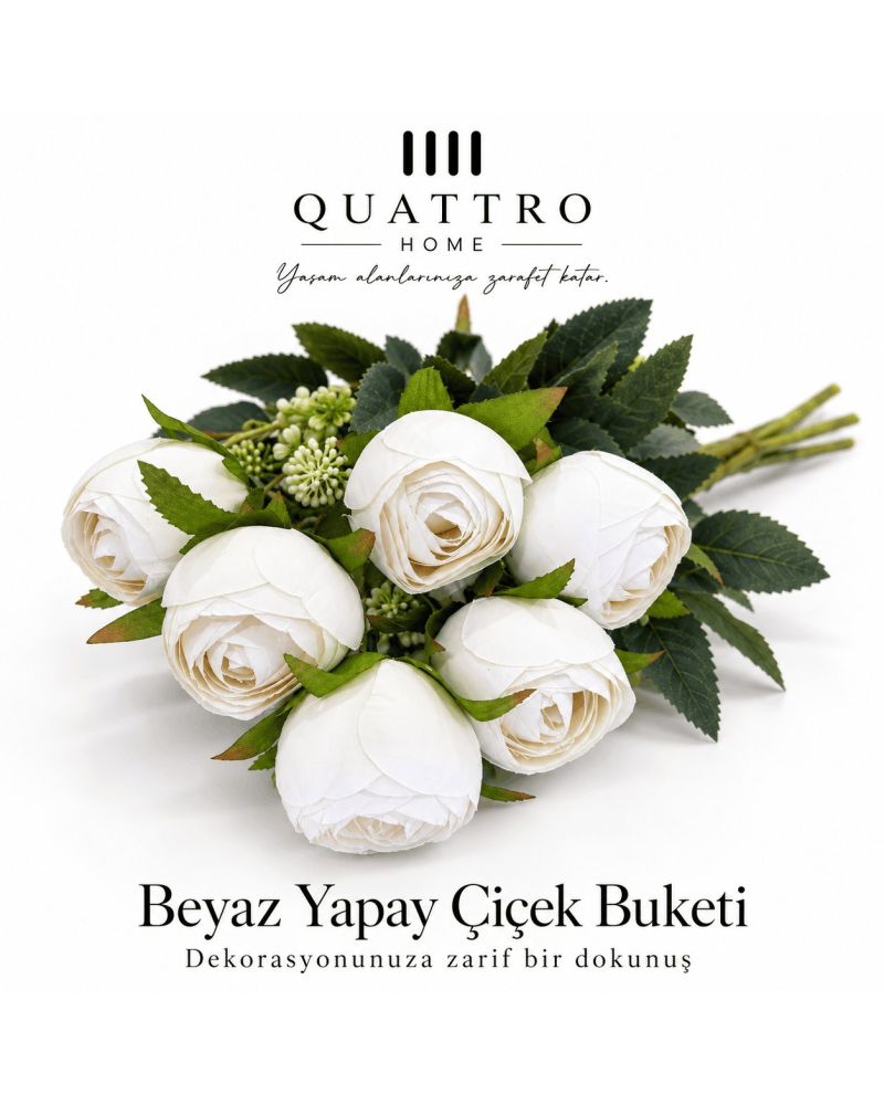 Beyaz Şakayık Buketi - 9 dal -46 cm