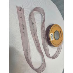 Yazılı Şeffaf Kurdele Pembe Altın 20m 2.5cm