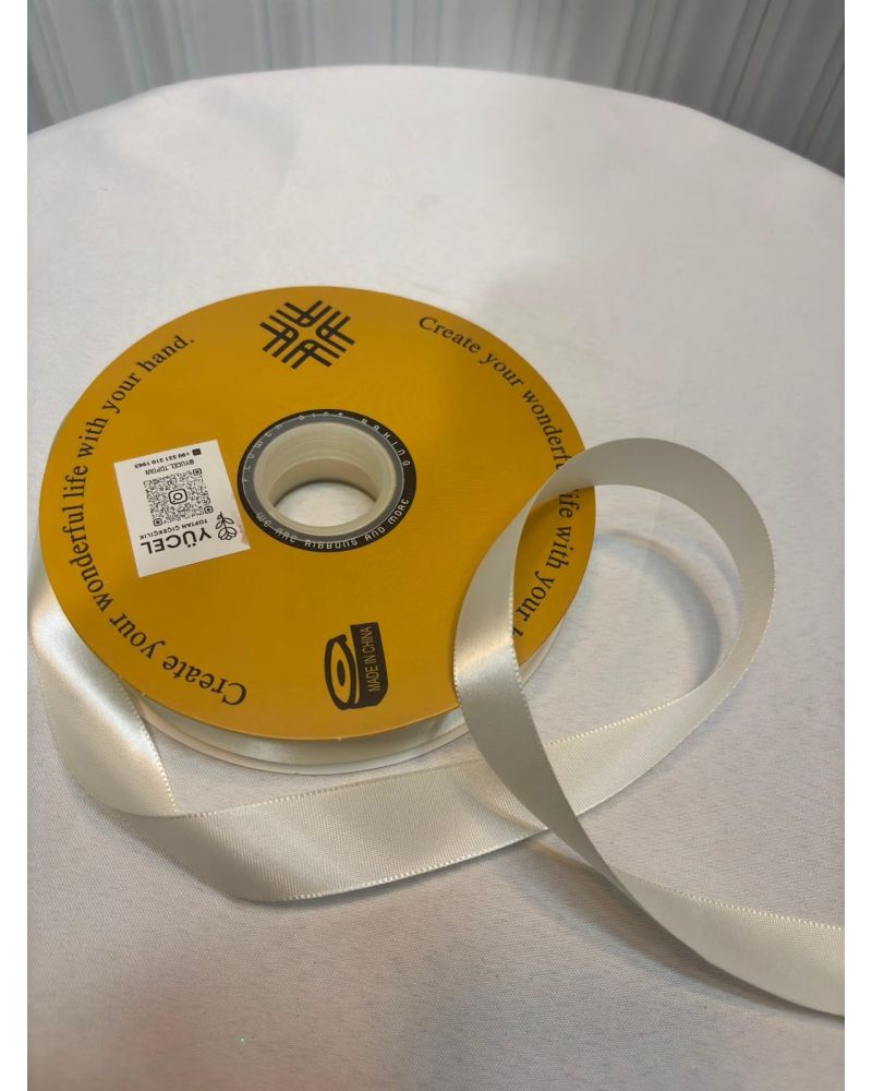 Bej Renkli Saten Kurdele 100 Metre 2.5 cm Genişlik