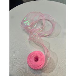Pembe Şeffaf Organze Kurdele 4cm 10 Metre